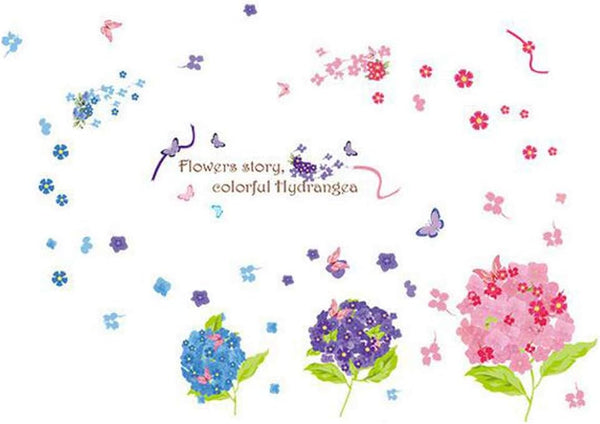 Romantic flower and butterfly design wall stickers, cartoon animals, removable heart-shaped wallpaper, home decor, PVC art mural, for babies size 50x70 xls7201