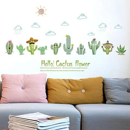 Cactu plant cartoon DIY wall stickers for Kids room Bedroom Kindergarten Eco-friendly Art Decals Murals Brand: Other