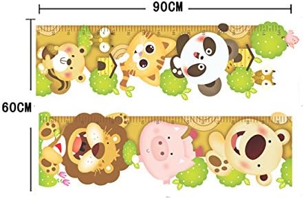 Cartoon Cute Cat Lion Panda Height Chart Decals Children's Room Nursery Removable Wall Stickers Murals size 60x90 xl8003