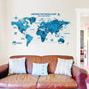 Waterproof 3d blue world map wall stickers office rooms decals decor wall art bedroom for Xh0960home decorations wall decals