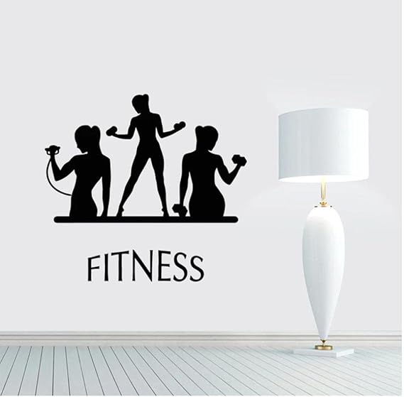 Fitness Wall Decals Sportwoman Sport Girl Home Art Decor Removable Health Inspirational Vinyl Sticker Art size 47x40