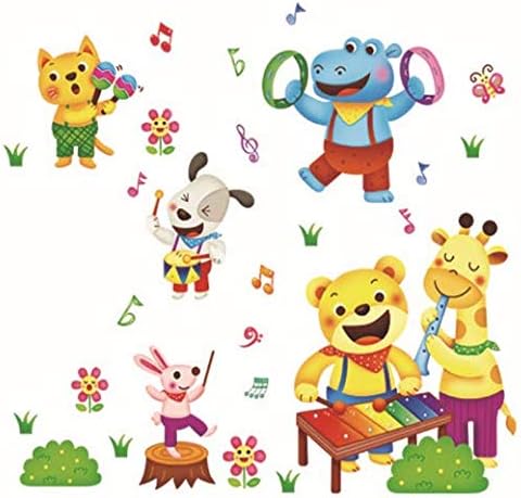 Removable Cartoon Animal Park Children Bedroom, Living Room Glass Wallpaper Stickers