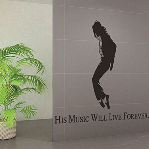 Michael Jackson Famous Silhouette with Quote Wall Decal Sticker size 60x90 jm8270