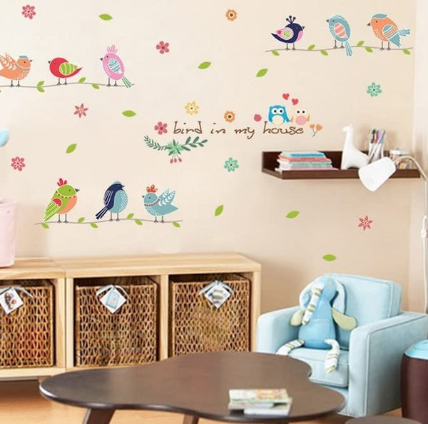 Bird_in_My_House_ Adhesive Peel & Stick Vinyl Wall Sticker for All Room size (50X70) xls7160