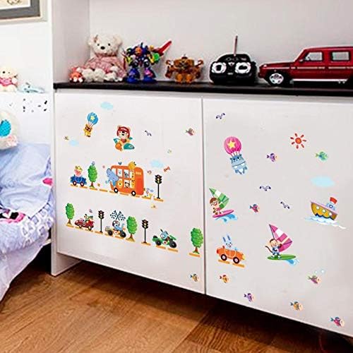 Creative Cartoon Car Wallpaper Kids Room Kindergarten Background Decorative Wall Stickers