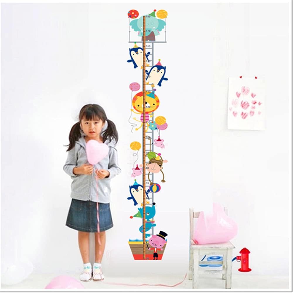 Kids Growth Chart Height Measurement Sticker Cute Animal for Kids Room School Decoration Wall Sticker