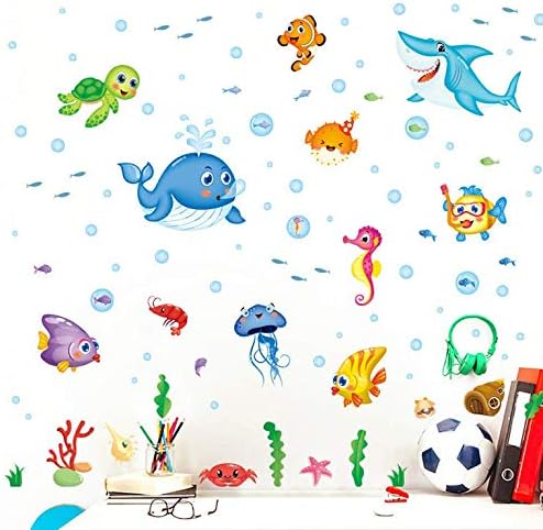 Undersea World Fish Removable Waterproof Wall Sticker For Kids Nursery Baby Room size 50x70 xls7206