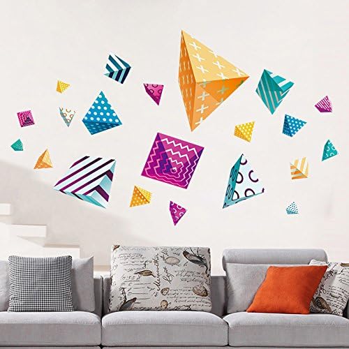 Wall Stickers Home Wall Decoration Decorative Wall Painting Diamond - Shaped Three-Dimensional Color Triangular Pattern-040qz xh9302