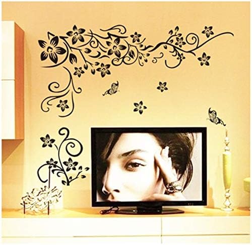 Dm577004 Black Butterflies and Tree Vine creative fashionable combination wall sticker