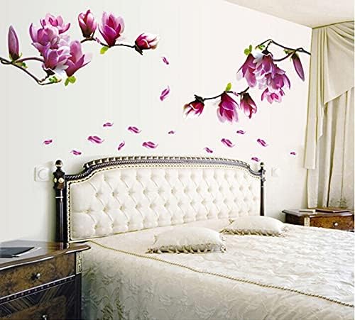 Chaste Magnolia Purple Mural Wall Sticker Model AY7105