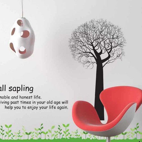 Wall Stickers for Girls Tree DIY Art Wall Decal Decor Room Stickers Cling Removable Paper Mural Quote size 60x90  ay806
