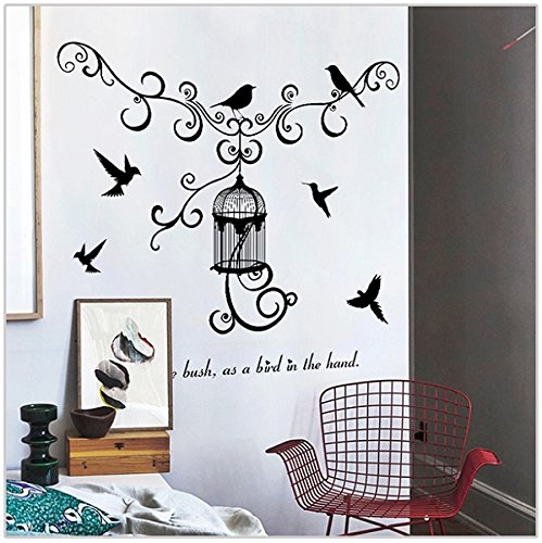 JAAMSO ROYALS 'Warm and Fun Modern Birdcage' Wall Sticker (50 cm X 70 cm) (SK7055)