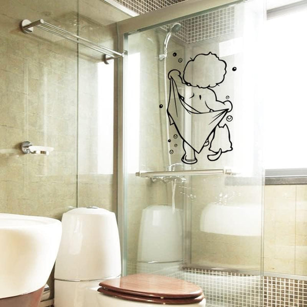 MXIAOXIA Shower Glass Door Stickers Bathing Wall Removable For Bathroom Decor Art Decals