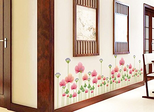 Oren Empower Pink Plants PVC Vinyl Wall Stickers Ay7205