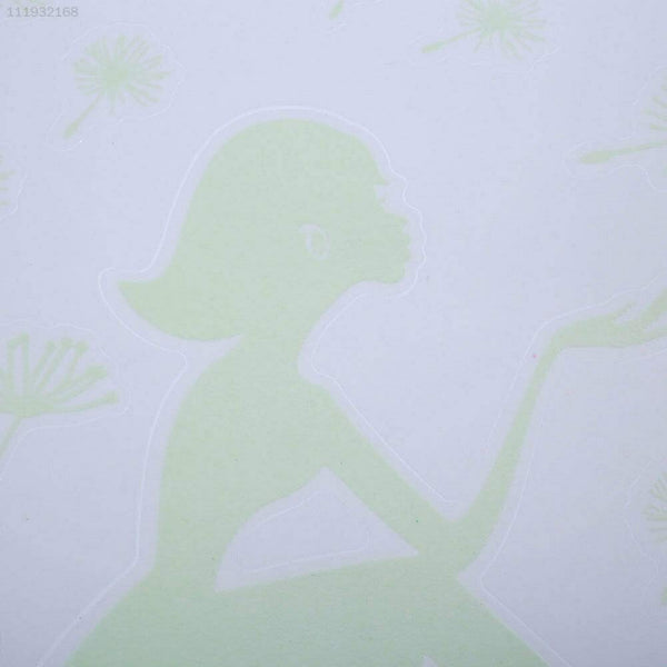 Glow in The Dark Dandelion Girl Flowers Wall Stickers Wallpaper Decor Art