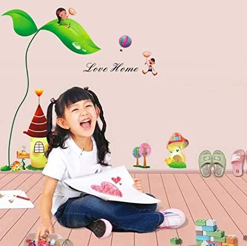 Happy Girl With Castle Cartoon Sticker Bedroom Living Room Dorm TV Sofa Background Decoration Sticker size 60x90  ay1905