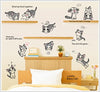 JAAMSO ROYALS Cute Cartoon Cats Design Vinyl Self Adhesive Peel and Stick Wall Sticker for Wall Decor and Home Decor AY7054