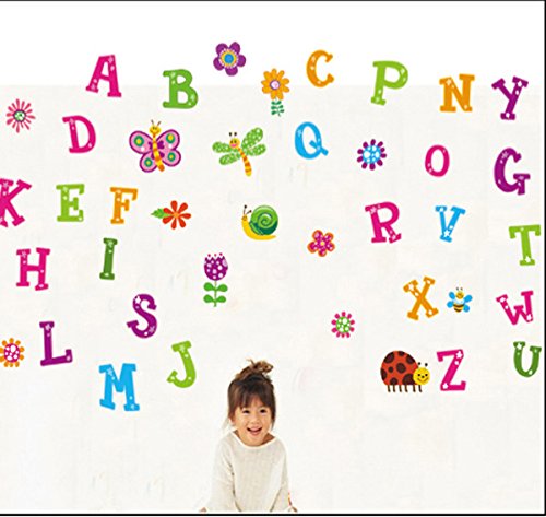 Ampire 150 cm Wall Stickers Colourful Alphabets for Kids Room Decor Self Adhesive Sticker  (Pack of 1)