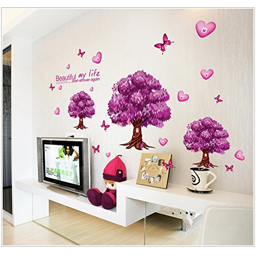 AM9105 wall sticker wall trans PURPLE TREE wall sticker