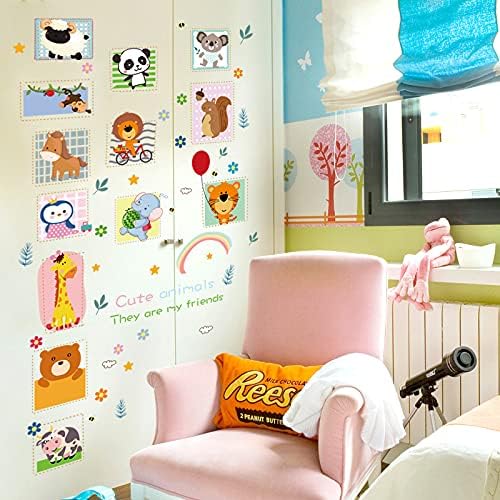 Baby Wall Stickers For Kids Room Decoration - Cartoon Animals Nursery wall Decal size 60x90 hm92023