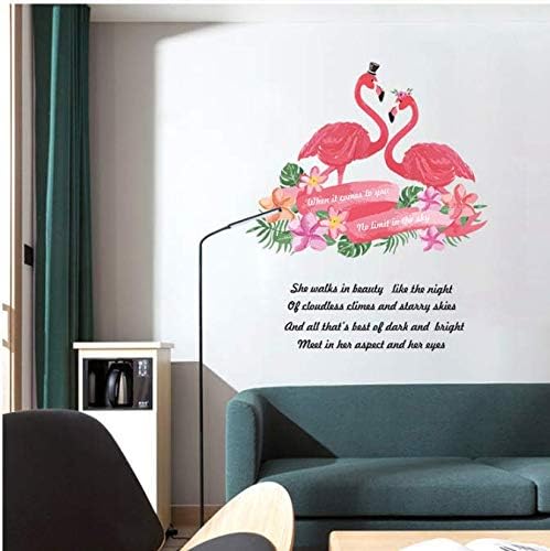 Sk7167 Nordic style wall stickers green leaf lovebird couple flamingo home decoration stickers girls room sweet love sayings home