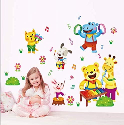 Removable Cartoon Animal Park Children Bedroom, Living Room Glass Wallpaper Stickers