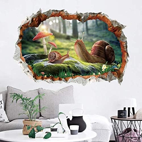 3D solid wall breaking snail home decoration sticker PVC waterproof creative wall stickers XH6244