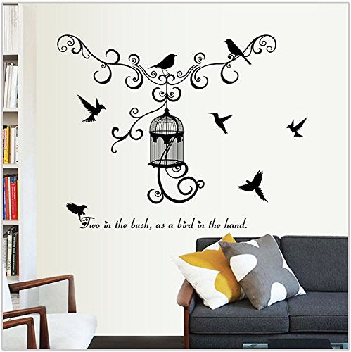 JAAMSO ROYALS 'Warm and Fun Modern Birdcage' Wall Sticker (50 cm X 70 cm) (SK7055)