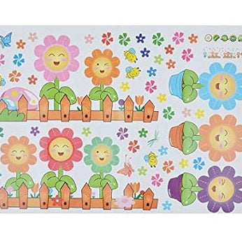 Flower Fence Design Removable Wall Sticker DIY Wallpaper dlx516 size 60x90 dlx516