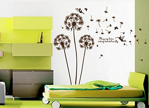 DIY Dandelion Flower Vinyl Wall Sticker For Living Room size 60x90 am9001