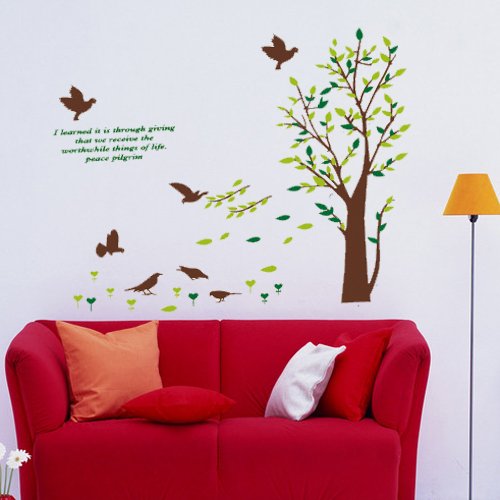 Asmi collection PVC Wall Stickers Royal Tree Birds XY1005