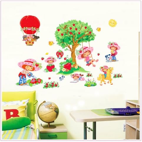 Strawberry girl creative cartoon wall stickerDM570107