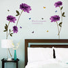 Sk9143 Oren Empower Purple Flower Plant Wall Sticker for (Finished Size on Wall - 140(w) x 114(h) cm)