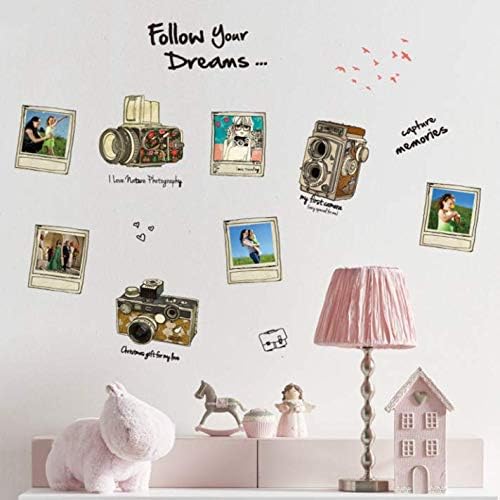 JM8246 Retro Camera & Photo Frames Wallsticker Stiker Dinding 50X70