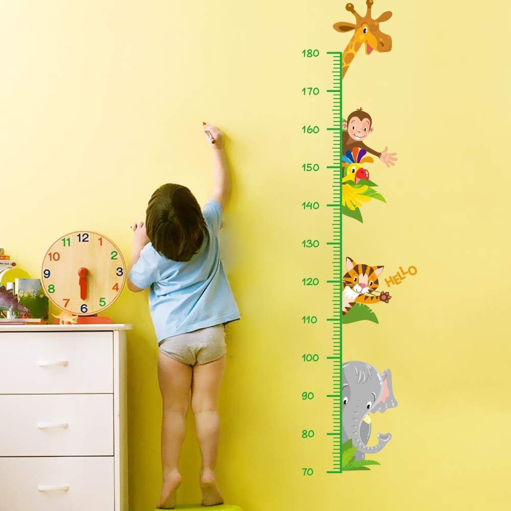 Wall Stickers - Free Shipping Cheap Cartoon Animals Height Measure Wall Sticker Ay7149