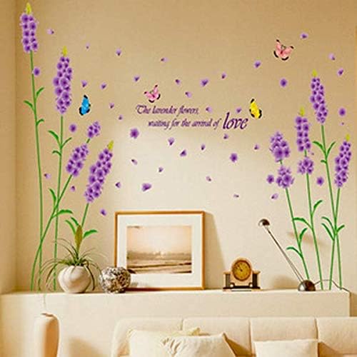 Purple Lavender Flower Wall Stickers Mj9502