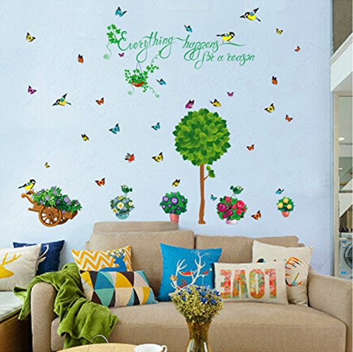 Green Garden PVC Wall Stickers Living Room Bedroom Children's Room Background Decoration size 50x70 sk7083