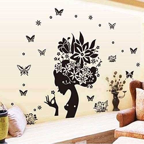 Wall Decal Sticker On The Removable Stickers Black Rose Girl Mural Paster Kids Rooms DM5700018