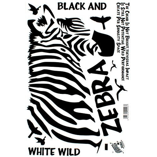 PRAVÃ‚® Zebra Bird Pattern Living Room Bedroom Removable Wall Sticker Decal Wallpaper size 60x90  dlx6018