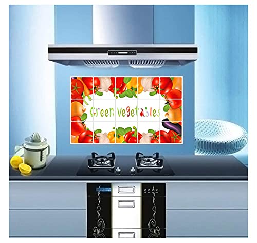 Adhesivo extraíble a prueba de aceite de cocina de Jaamso Royals, resistente al calor, resistente al agua, para azulejos de aluminio (verde vegetal