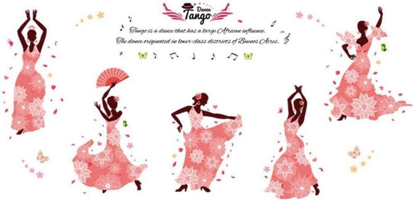 Tango Girl Dance Room Wall Stickers size 60x90 sk9327