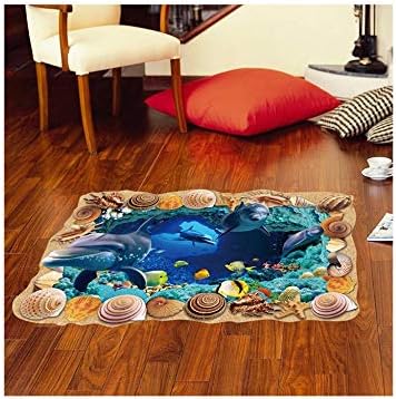 3D Seafloor Cave Home Decor Sticker PVC Material Self-adhesive Removable Sticker Living Room Bedroom Kindergarten Wall Background Decorative Wall Sticker  xl8126 60cm x 90cm