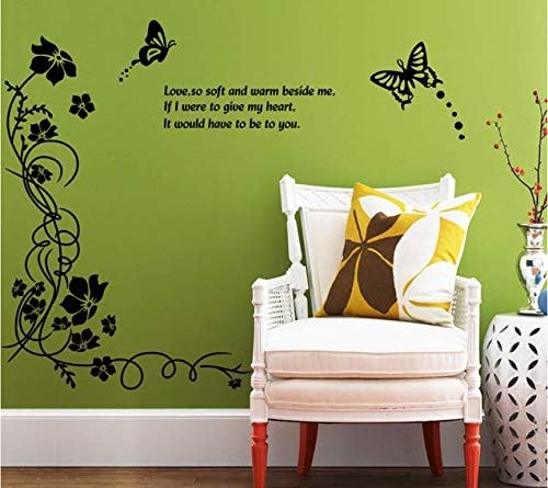 Butterfly Wall Sticker Black Vinyl Wall Art Floral Wall Paper PVC Removeable Wall Decor AY-817