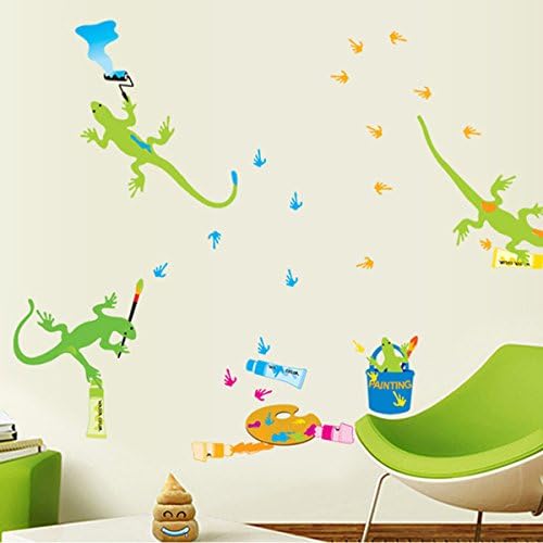 Gecko Painting Drawing Peel and Stick Removable Vinyl Wall Stickers Ay7031