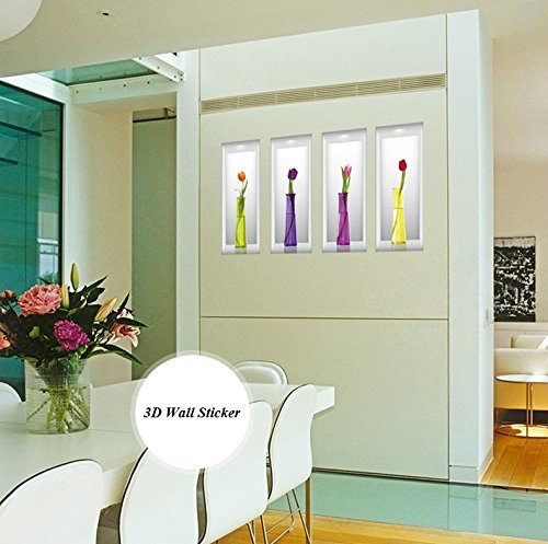 '3D Flower Vase' Wall Sticker