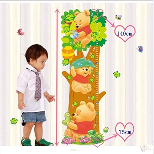 Cartoon Winnie the Pooh Animal Measurement of height Wall Stickers