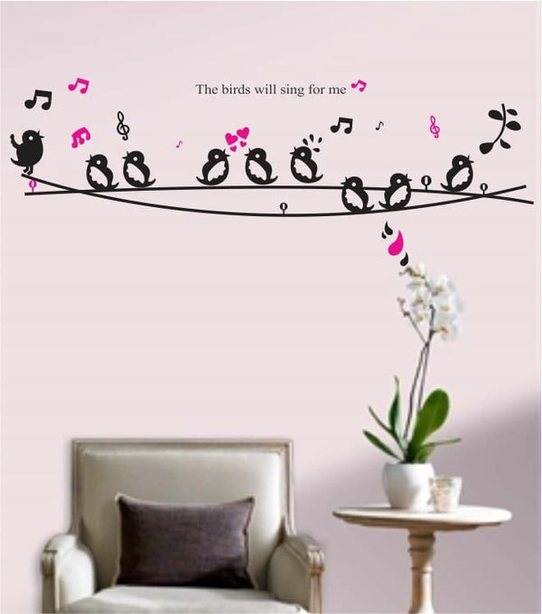 Jm8210 Decals Design 'Cute Singing Birds' Wall Sticker