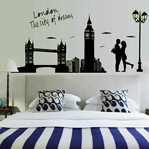 WALLSTICKER LONDON THE CITY GLOW IN THE DARK BRIDGE ABQ9603