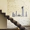 fashionbeautybuy Gorilla On Tower King Kong Wall Sticker House Decal Removable Living Room Wallpaper Bedroom Kitchen Art Picture PVC Murals Sticks Window Door Decoration size 60x90 ay9102