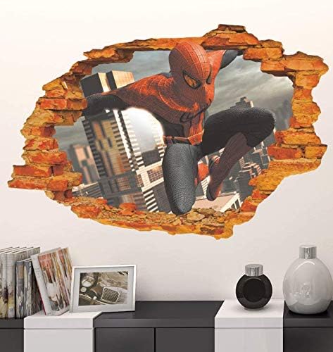 Ncs14129 game ps4 Marvels Spider-man sticker living room bedroom TV background wall sticker Marvel movie 3d Spiderman sticker ps4 Marvels Spider-man Wallpaper children room sticker